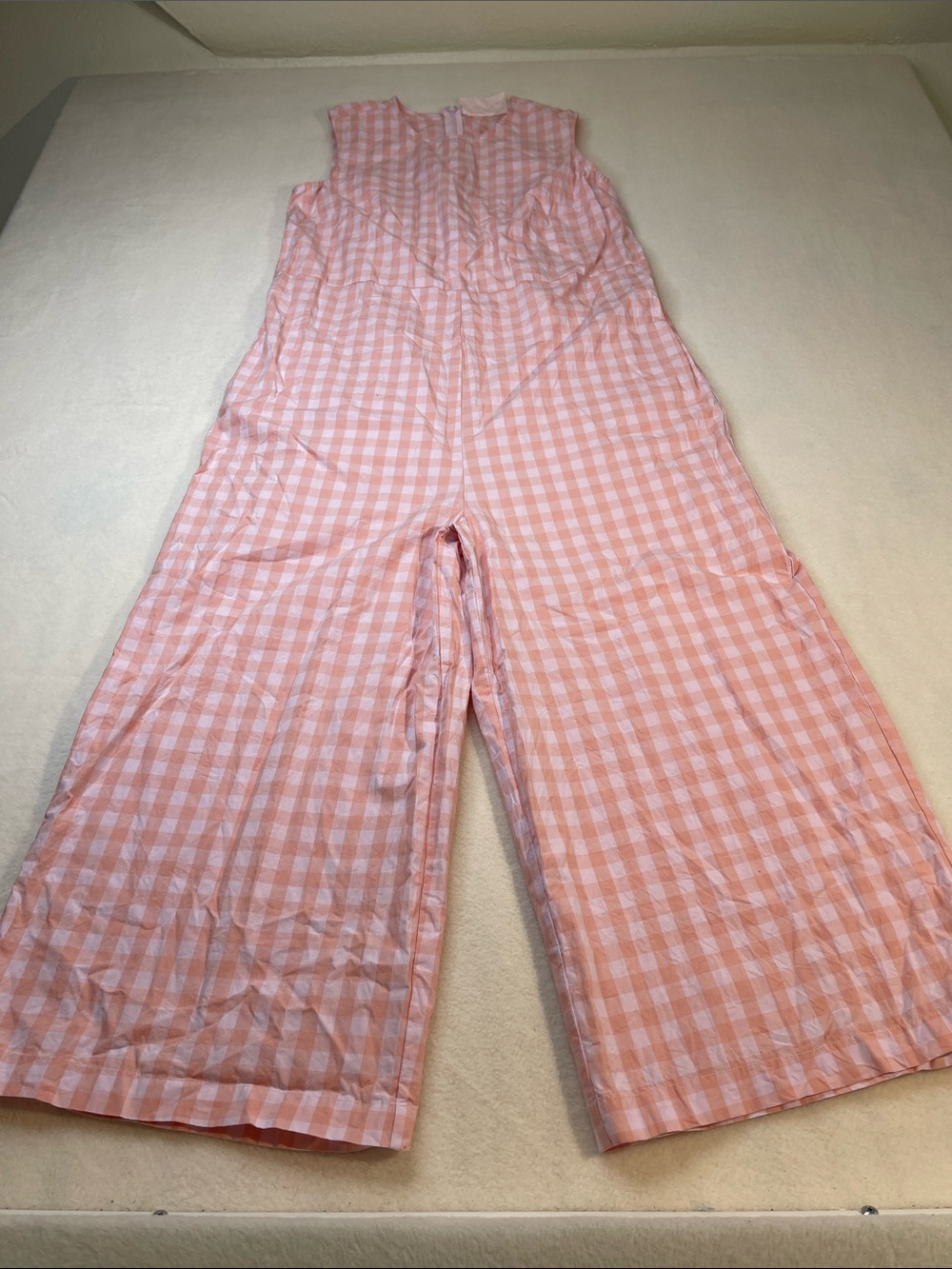 ban.do Pink and Peach/WHITE Gingham JUMPER/ROMPER WOMENS SIZE SMALL